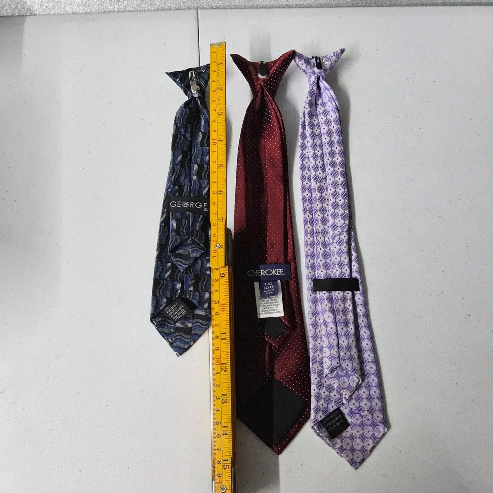 George Cherokee Clip On Ties Lot 3 Kids Boys Neckties‎ Patterned Formal